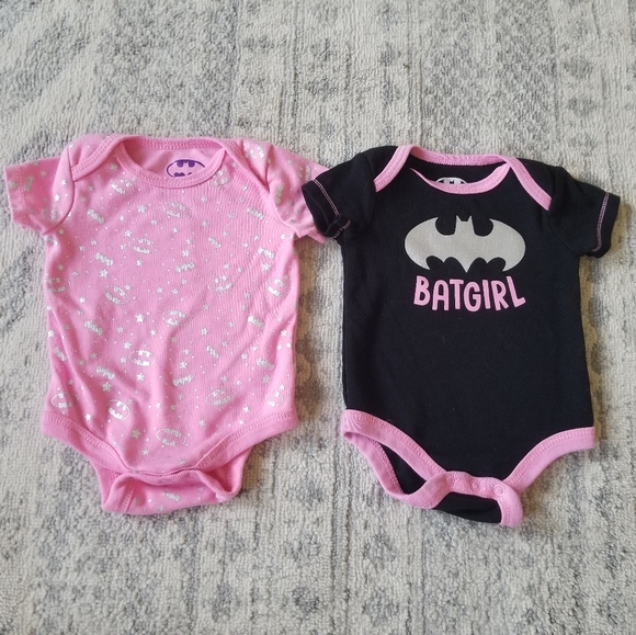 Batman/Batgirl baby girl newborn onesies